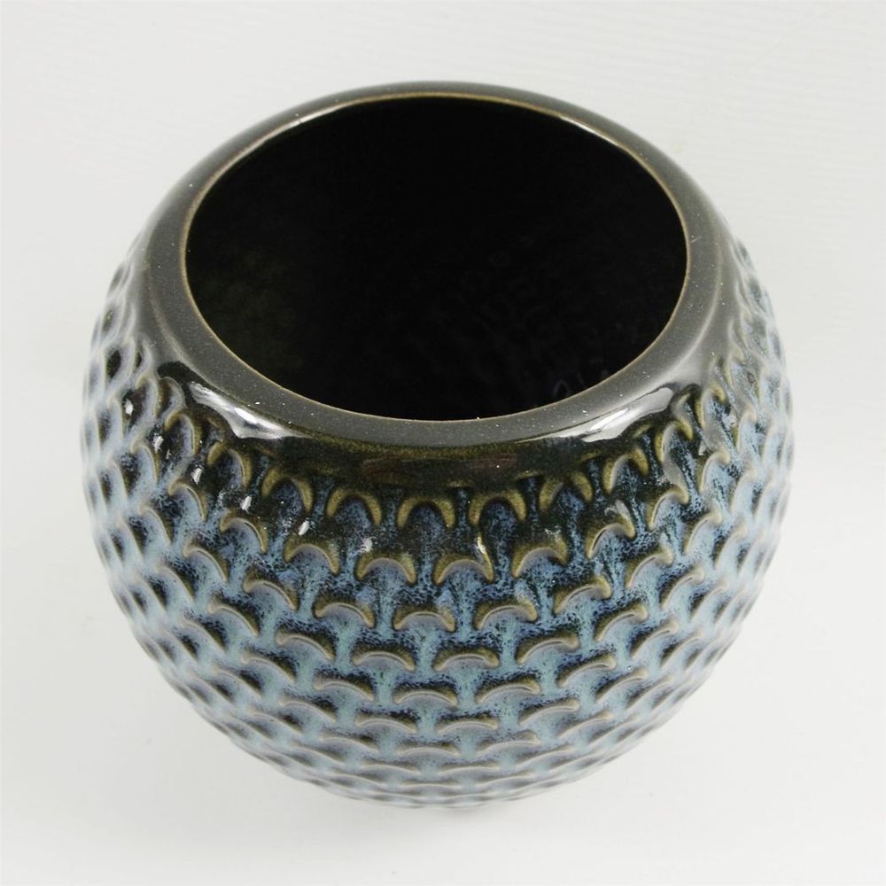 Elegant Blue Ceramic Plant Pot - 15x15x12.5cm