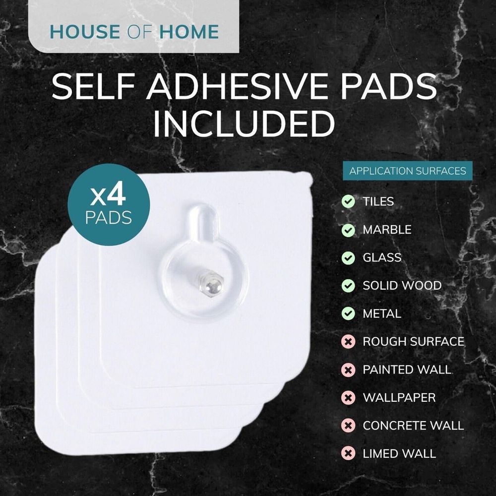Self Adhesive 2 Tier Aluminium Shower Caddy with Bottom Hooks