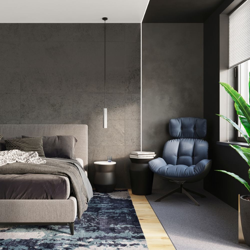 LUVO Industrial Pendant Lamp - Concrete Design - High-Quality GU10 Bulb