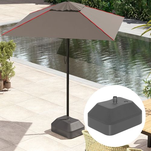 Outsunny Fillable Parasol Base, Sun Umbrella Base for Deck Poolside, Black