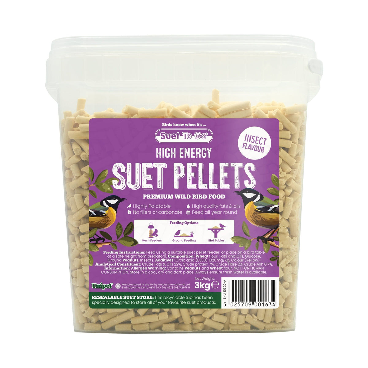Suet to Go Pellets - Insect (Tub) 3kg