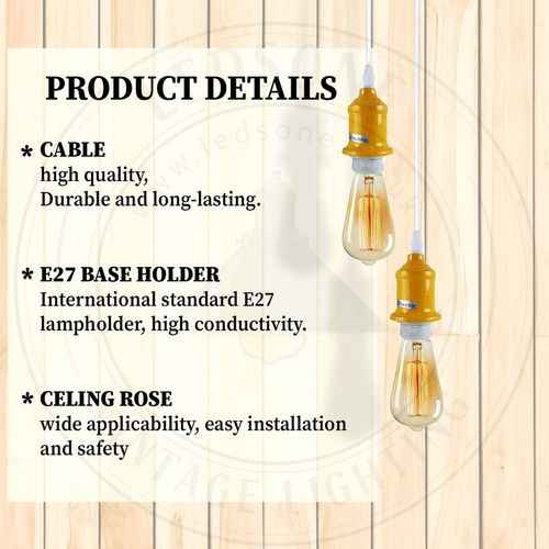 10 Pack Industrial Pendant Light Fitting, lampshade addable E27 Lamp Holder Fitting Set with PVC Cable