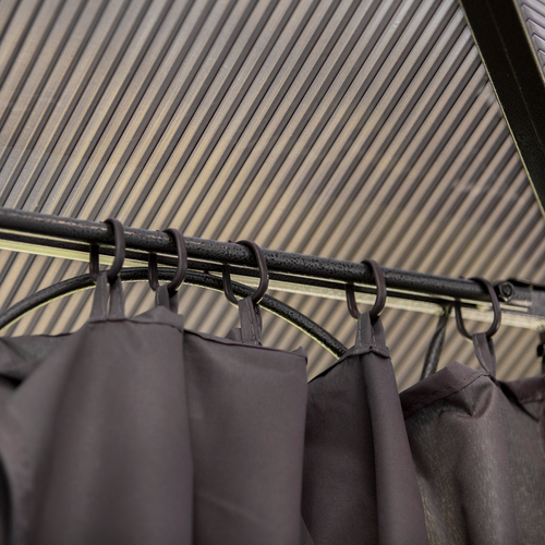 3 x 3(m) Hardtop Gazebo for Garden Party with Polycarbonate and Roof Curtains