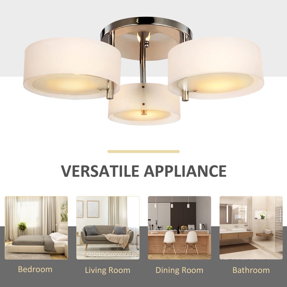 3 Lights Acrylic Lamp Light Indoor Pendant Chandelier Flush Mount