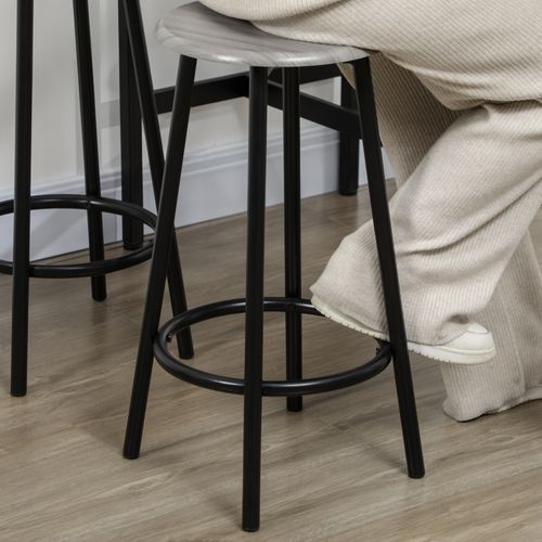HOMCOM 5 Piece Bar Table and Stools Set with Metal Frame