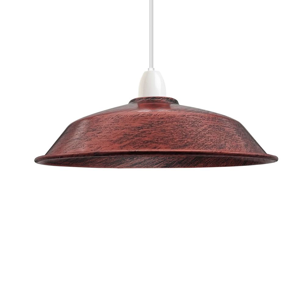 3 Pack Rustic Red Retro Vintage Lampshade Easy Fit E27/B22 Base
