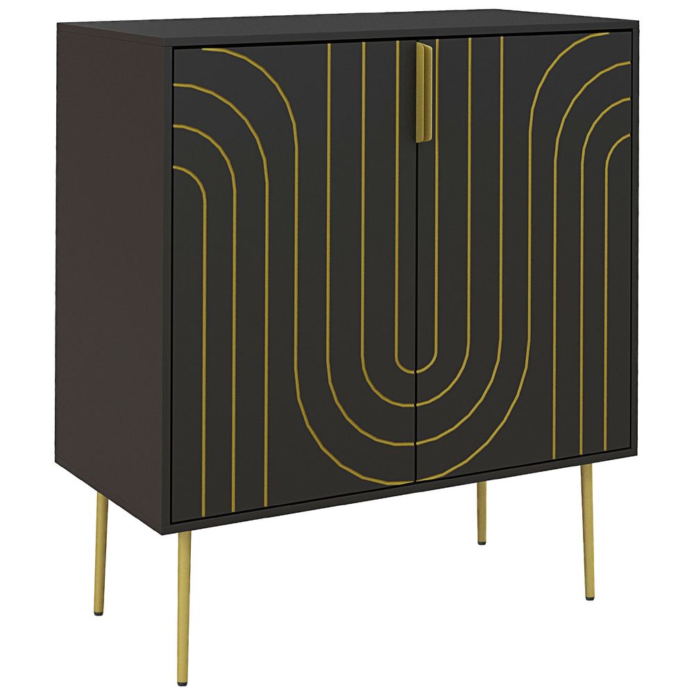 HOMCOM Freestanding Storage Cabinet with Adjustable Shelf for Living Room