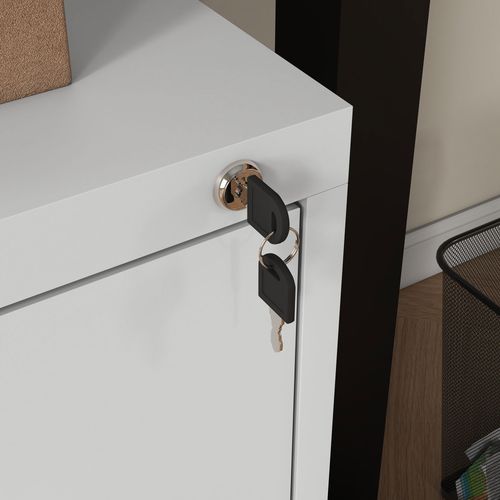 HOMCOM 2 Drawer Filing Cabinet Steel File Cabinet for A4 Letter Size White