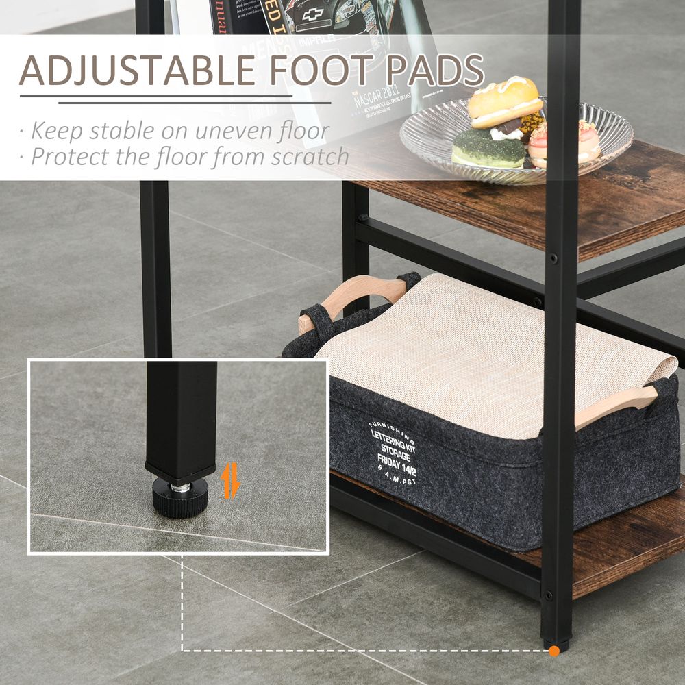 Industrial Bar Height Dining Set: 3PC Table, 2 Stools, Side Shelf - Sturdy & Stylish