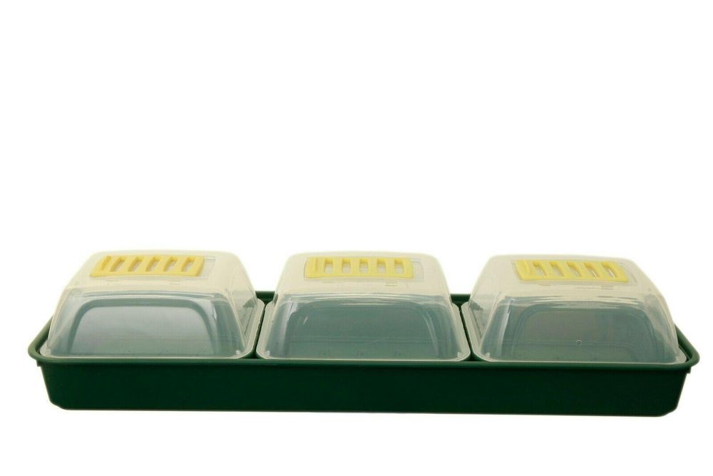 Premium Whitefurze G2666 7-Piece Windowsill Propagator Set - Green