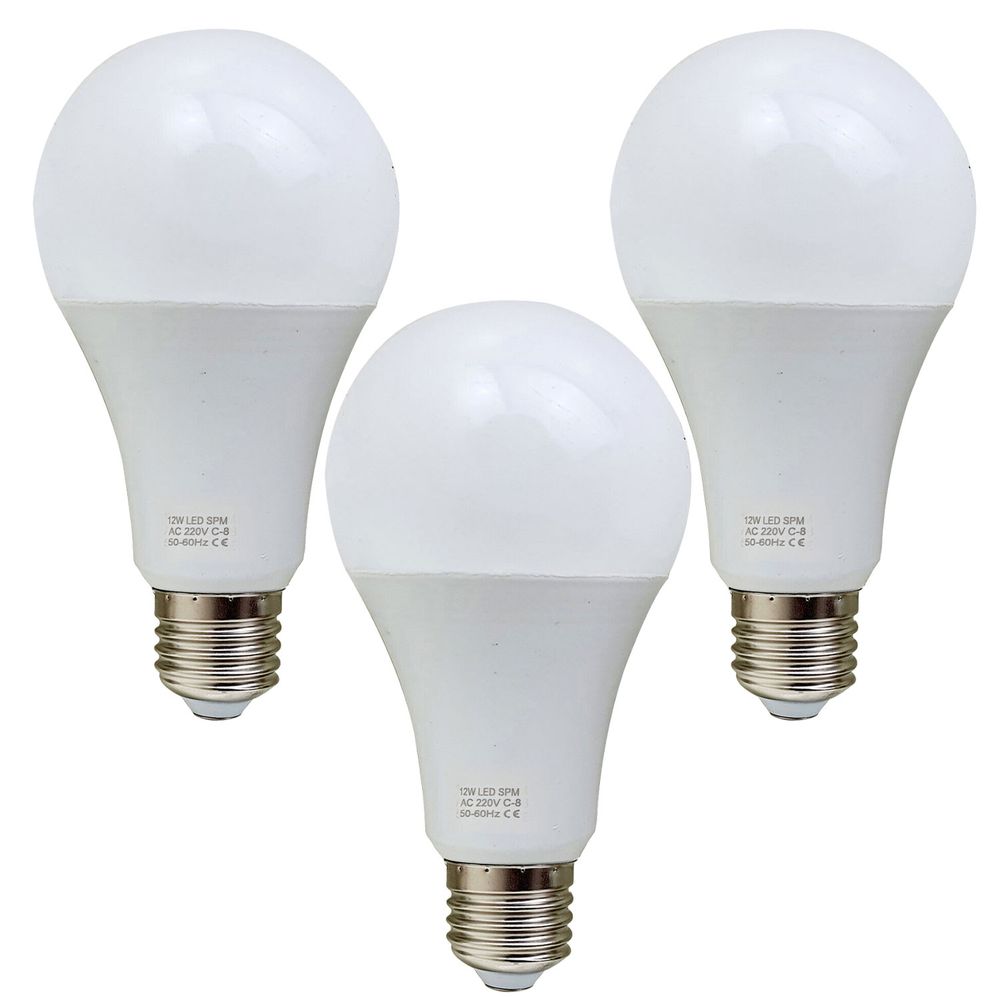 12W E27 Screw LED Light GLS bulbs, Energy Saving Edison Cool White 6000K non dimmable lights