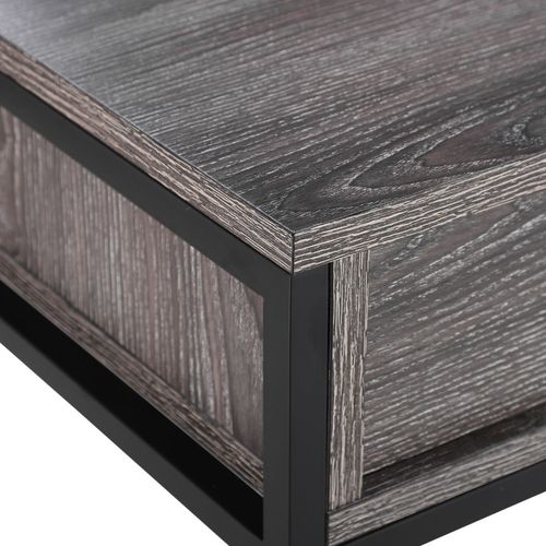 Console Table Worktop Bottom Shelf 2 Drawer Industrial Minimal Grey
