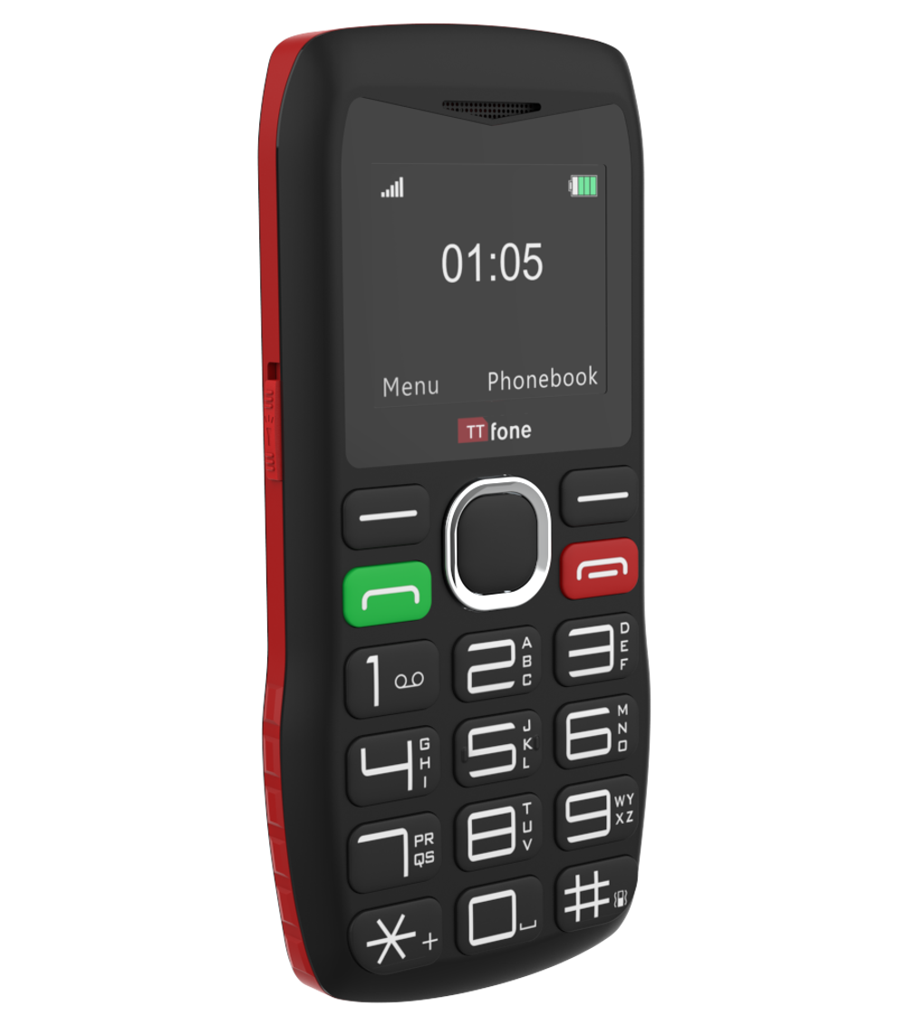 TTfone TT880 Easy-to-Use Big Button Mobile with GiffGaff Pay As You Go SIM, USB C Cable