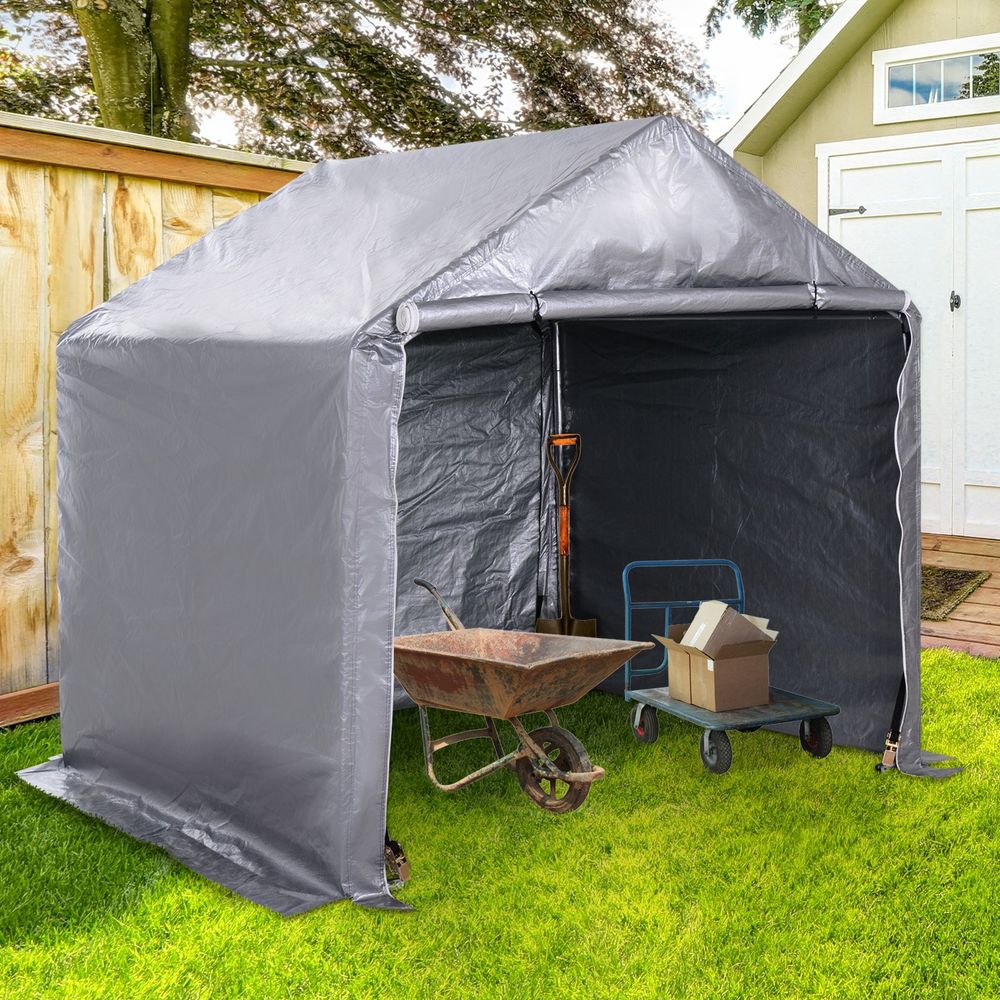 High-Quality 2m x 2m Outdoor Carport Canopy | Galvanized Steel | Waterproof | Grey