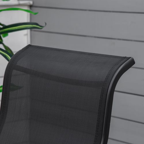 3 PCs Gliding Rocking Chair With Tea Table Smooth Rockers Sling Seat