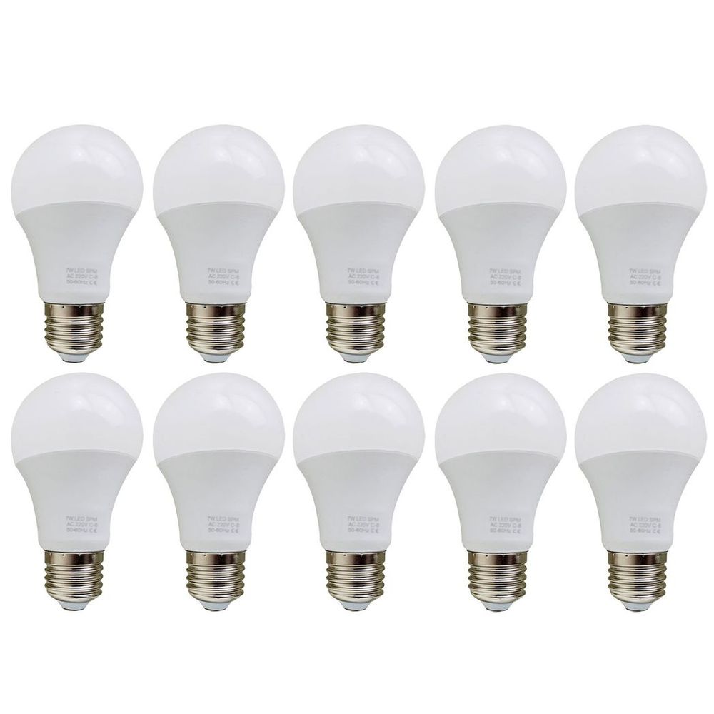 E27 7W Energy Saving Warm White LED Light Bulbs A60 E27 Screw-in non dimmable bulbs