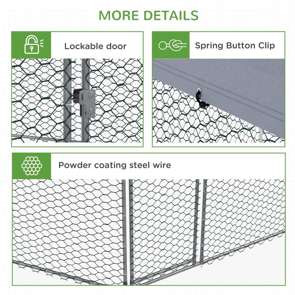 PawHut Walk in Chicken Run-10-15 Chickens, Hens, Rabbits, Ducks. Spacious, Covered, Predator-Proof. High-Quality.