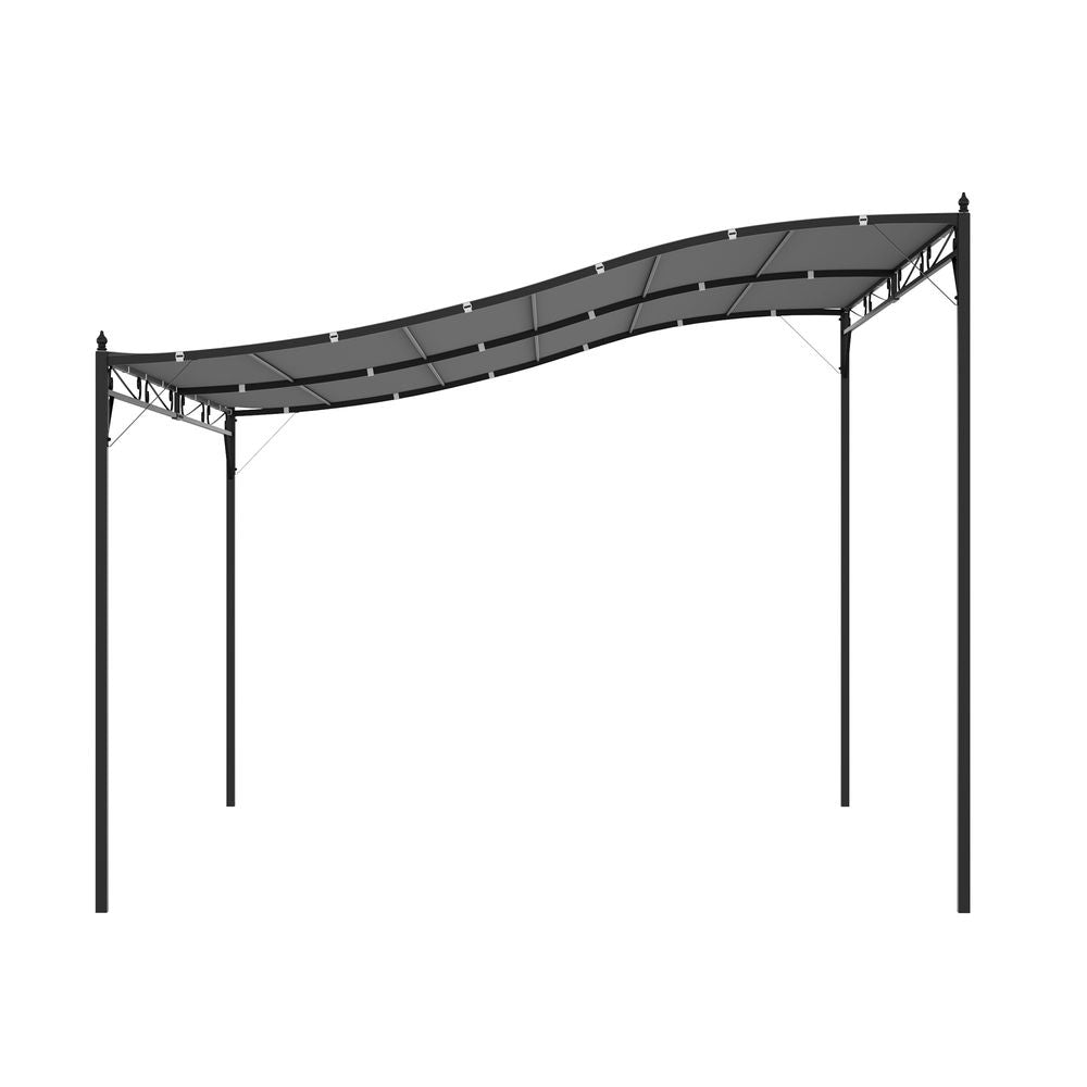 Premium Metal Wall Gazebo | Grey | 4x3 M Canopy | Best Quality