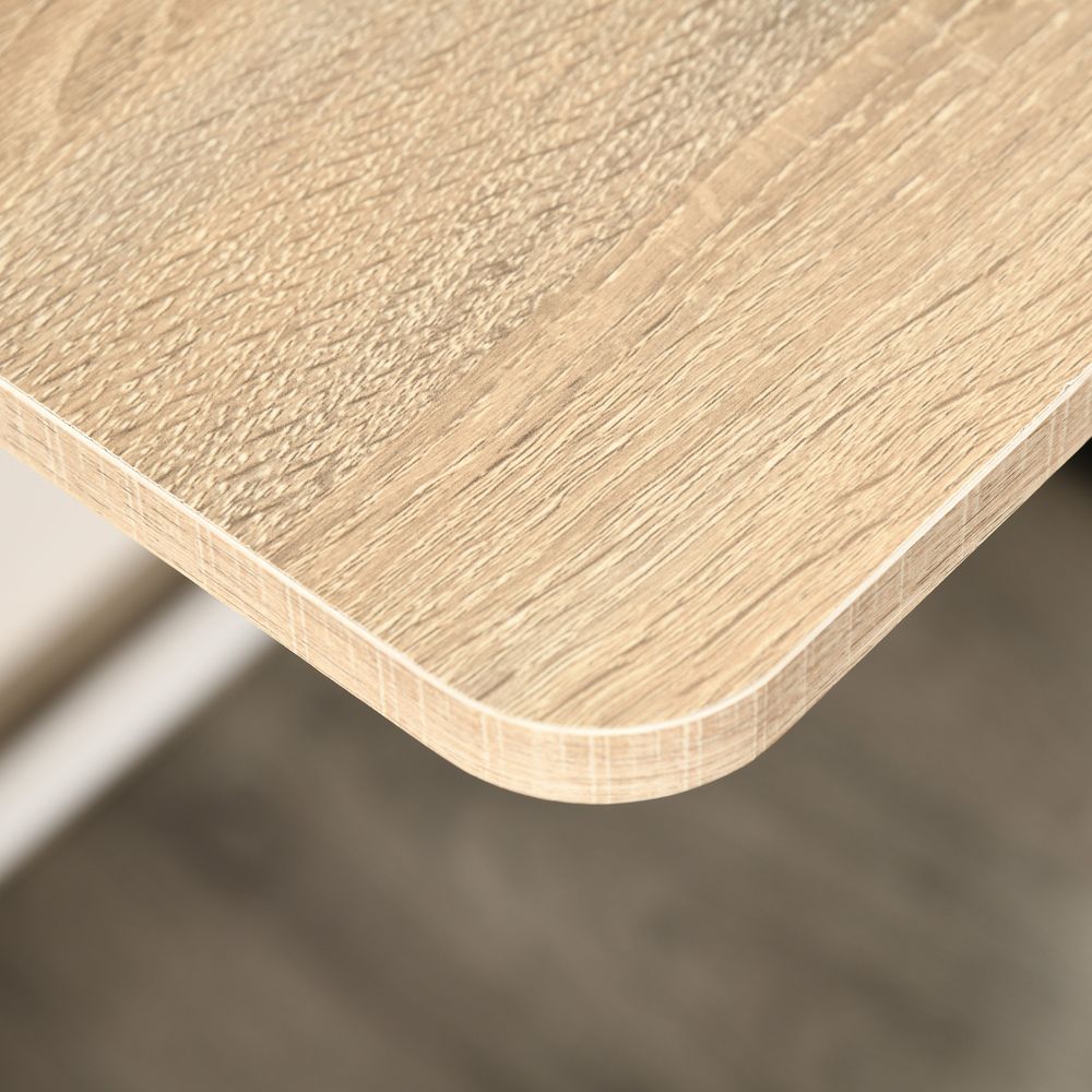 Premium PC Desk with Storage Shelf - White/Oak Finish