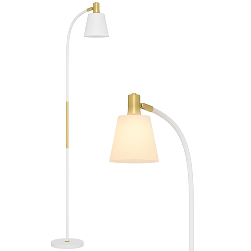 HOMCOM Spotlight Reading Standing Lamp with Adjustable Height, White