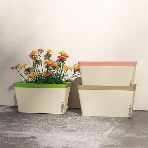 Outsunny 3 Pcs Self Watering Plant Pots w/ Visual Water Level Window