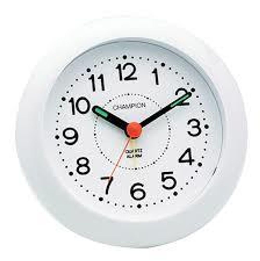 Champion Analog Round Shape Alarm Clock | Luminous Hands | High Quality