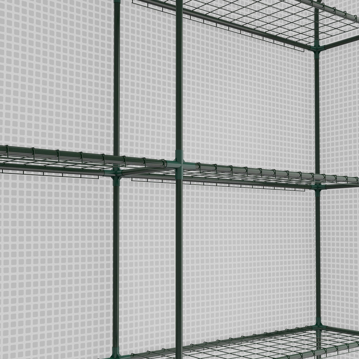 Outsunny Walk-in Garden Greenhouse Shelves Polytunnel Steeple Grow House