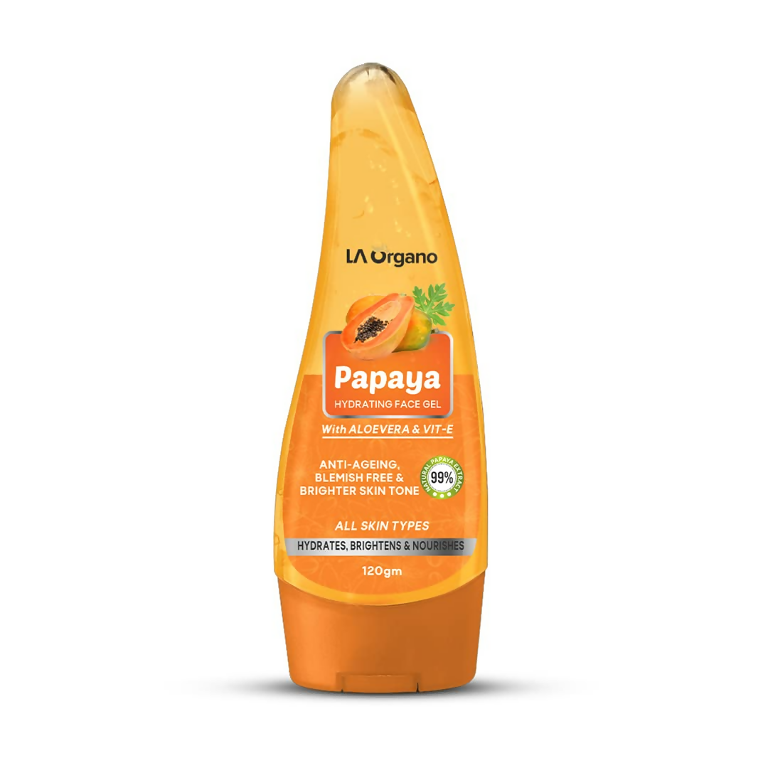 LA Organo Papaya Hydrating Face Gel with Alovera,Vit-E & Activate Charcoal Face Wash Combo