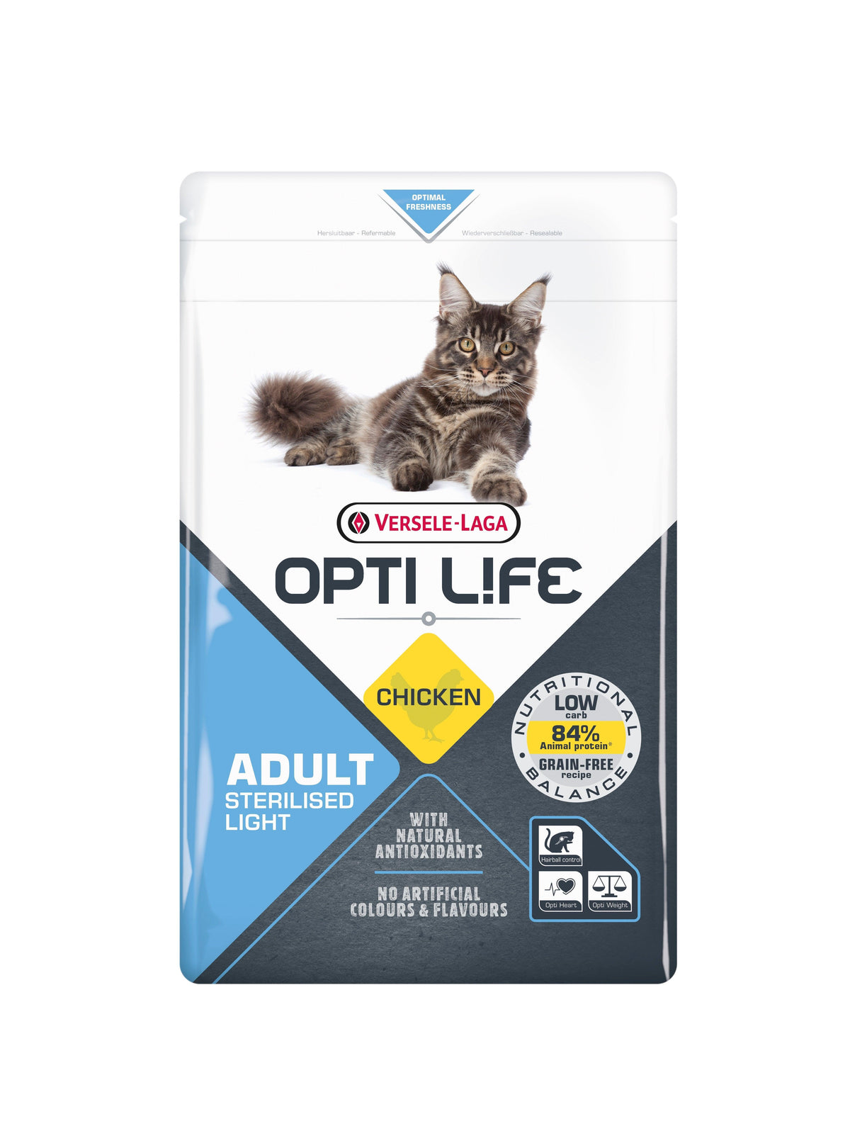 Versele Laga Opti Life Cat Adult Sterilised/Light Grain Free Chicken 1kg - Case of 4