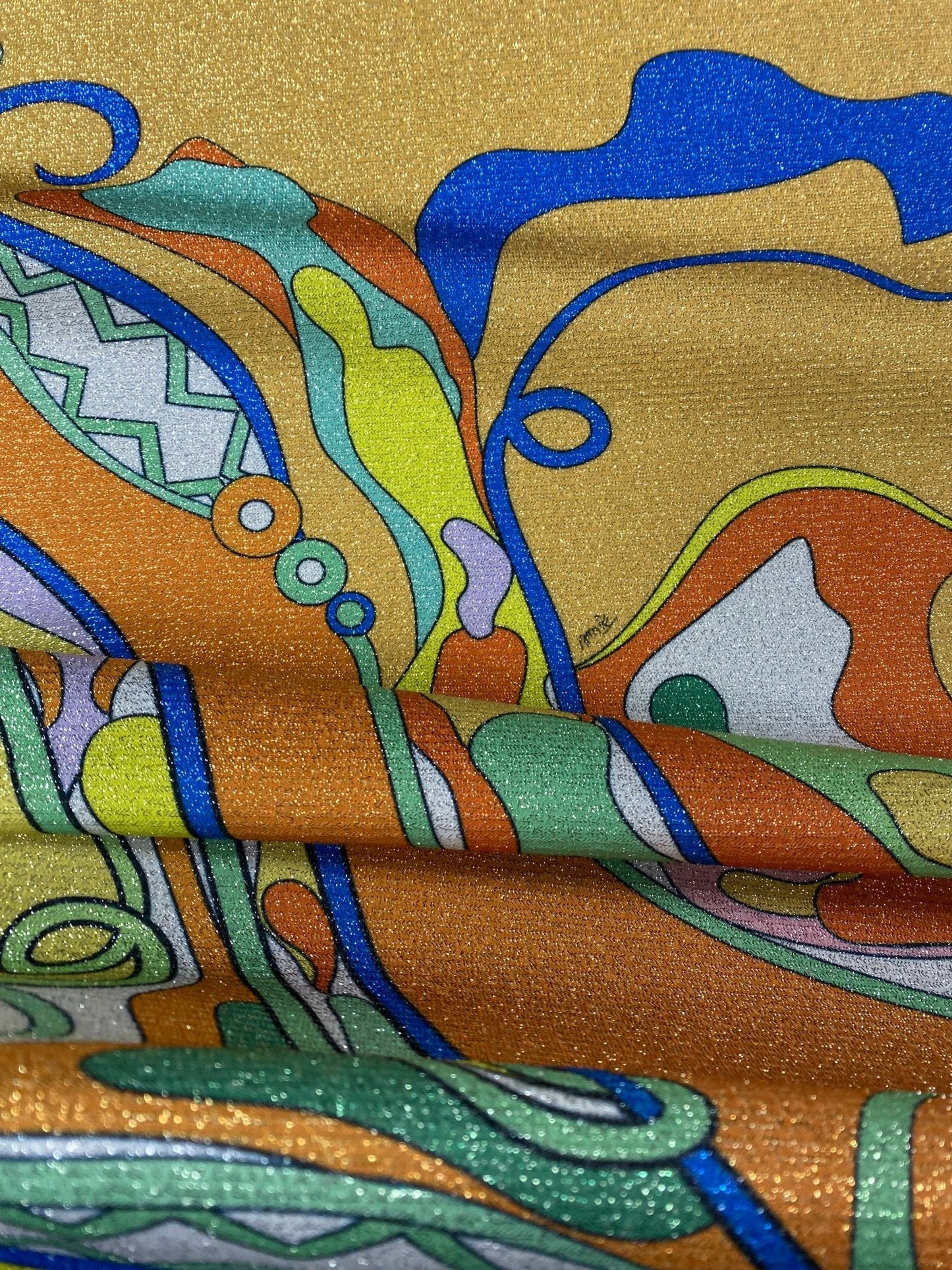 Vibrant Psychedelic Pattern Fabric by Metre
