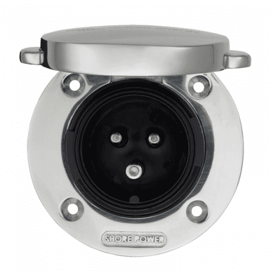 VICTRON ENERGY 16A 250VAC STAINLESS STEEL POWER INLET (2P/3W)