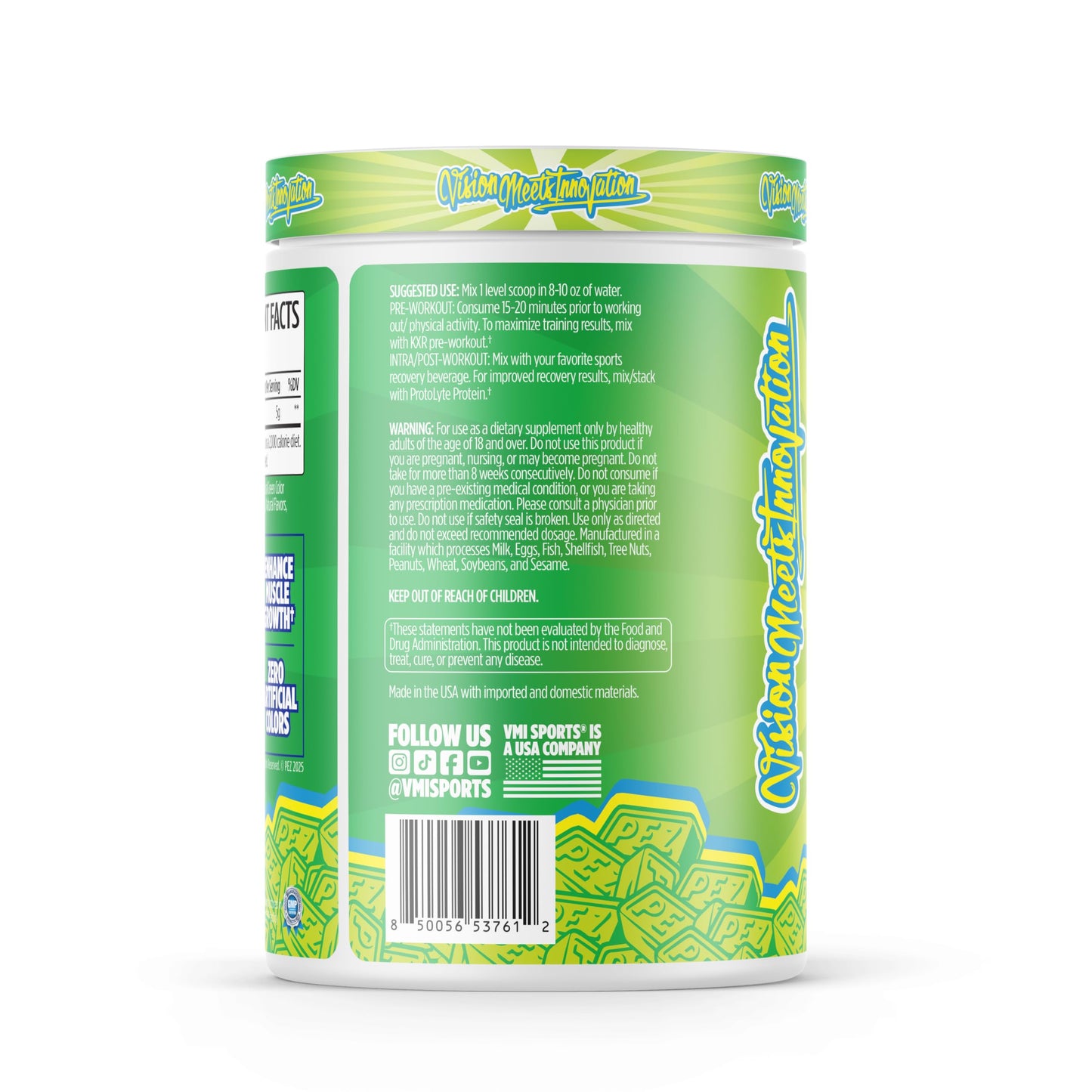 VMI Sports Creatine Monohydrate Powder – 5g Per Serving, 60 Servings, PEZ Sour Green Apple | Muscle Mass, Strength & Power