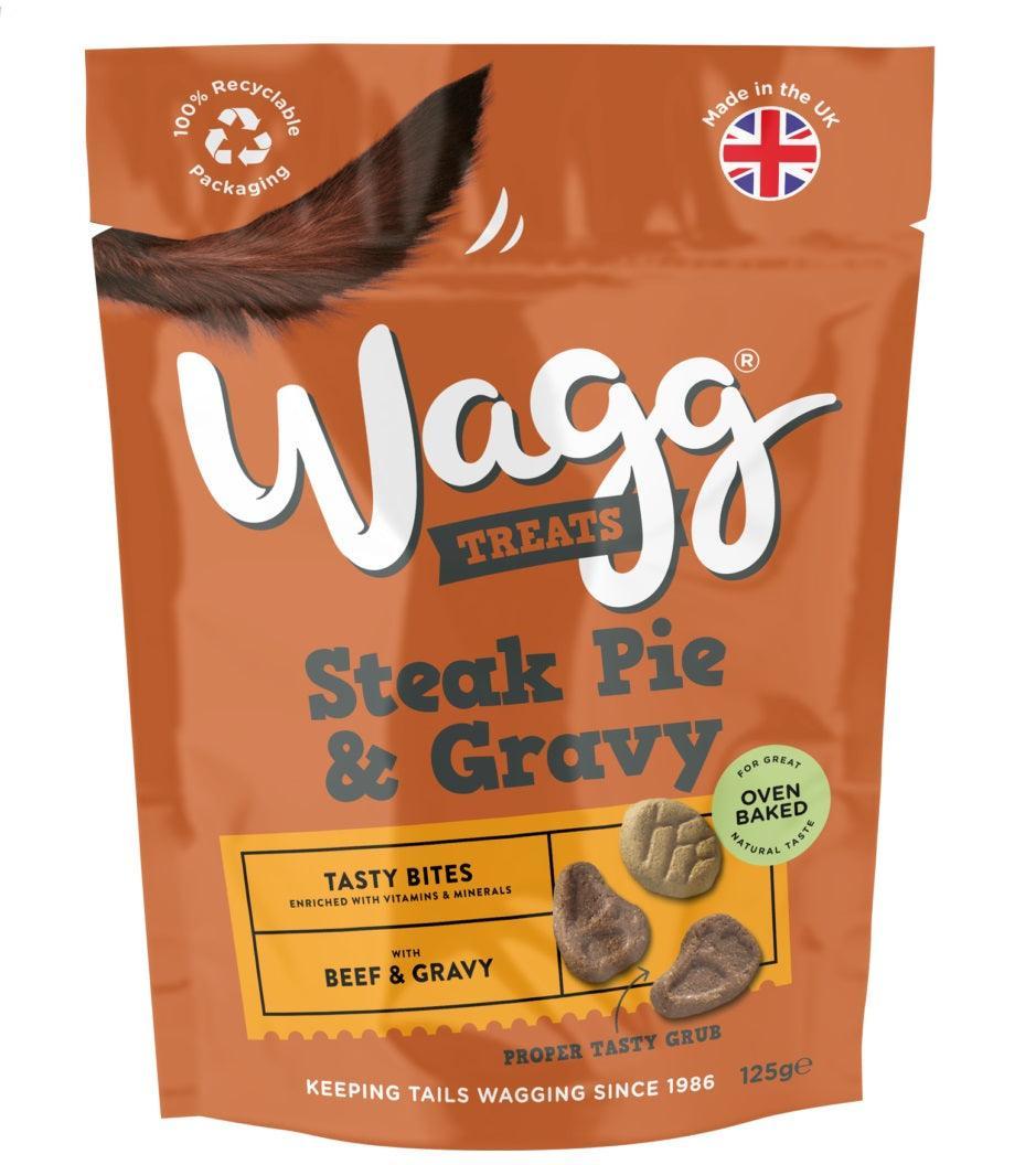 Wagg Steak Pie and Gravy Tasty Bites Treats 125g - Case of 7