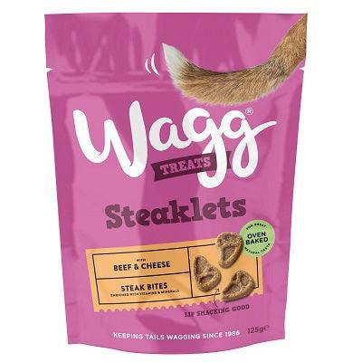 Wagg Steaklets Steak Bites with Beef and Cheese Treats 125g - Case of 7
