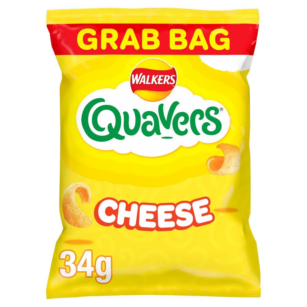 Walkers Quavers Cheese Grab Bag Crisps 34g (Box of 30)