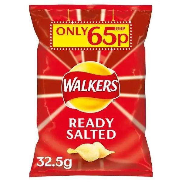 Walkers Ready Salted Crisps 65p PMP 32.5g (Case of 32)