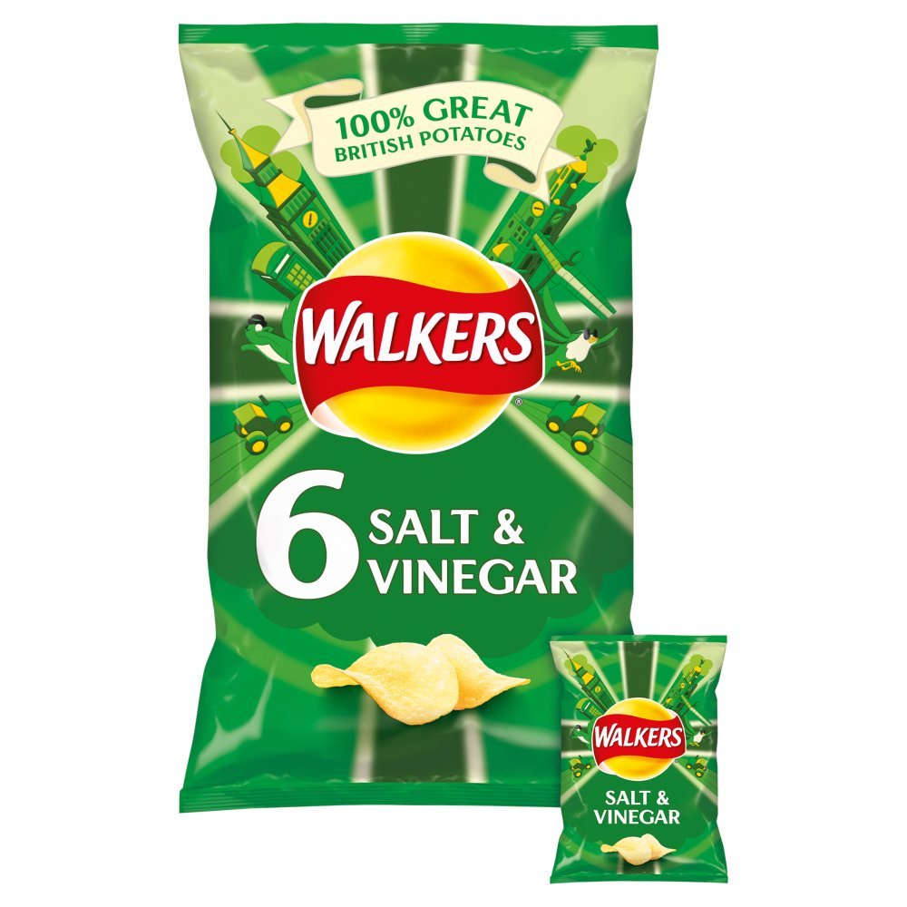 Walkers Salt & Vinegar Crisps (6x25g)