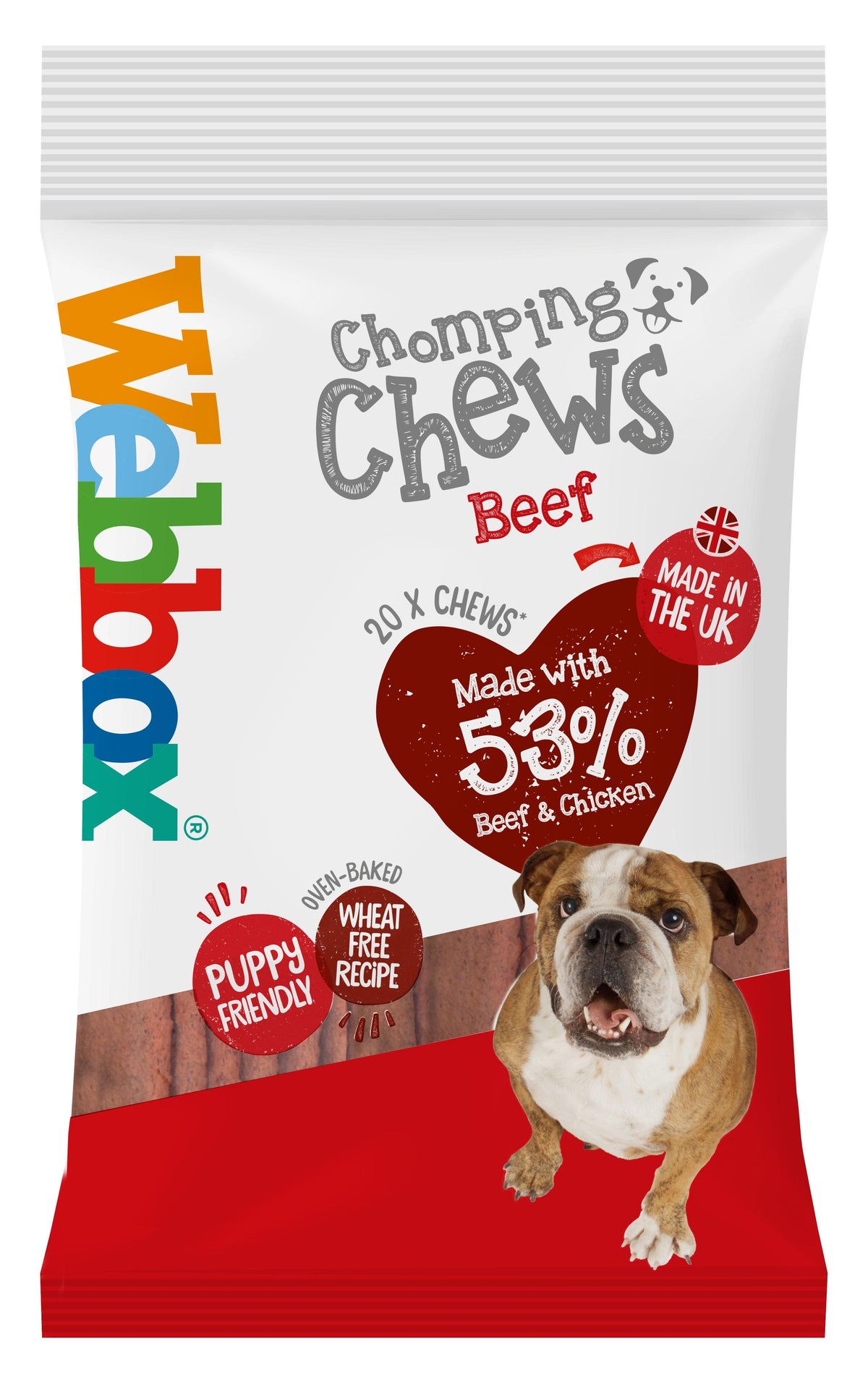 Webbox Chomping Chews Beef 200g - Case of 10
