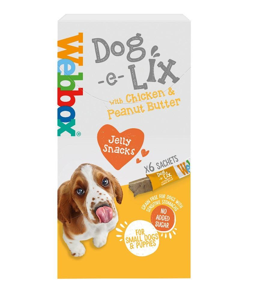 Webbox Dog-e-Lix Jelly Chicken and Peanut Butter Creamy Treat 6 x 15g - Case of 11