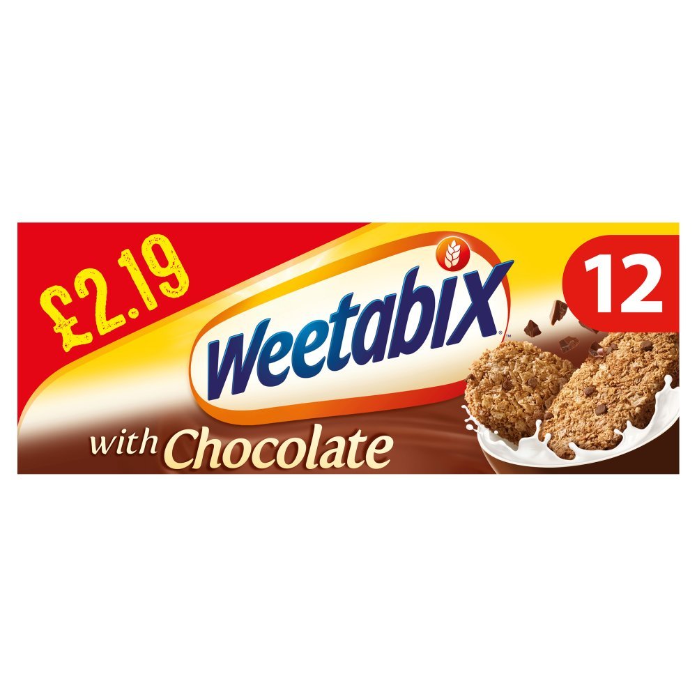 Weetabix 12 Biscuits with Chocolate Case of 10 (Total 120 Biscuits)