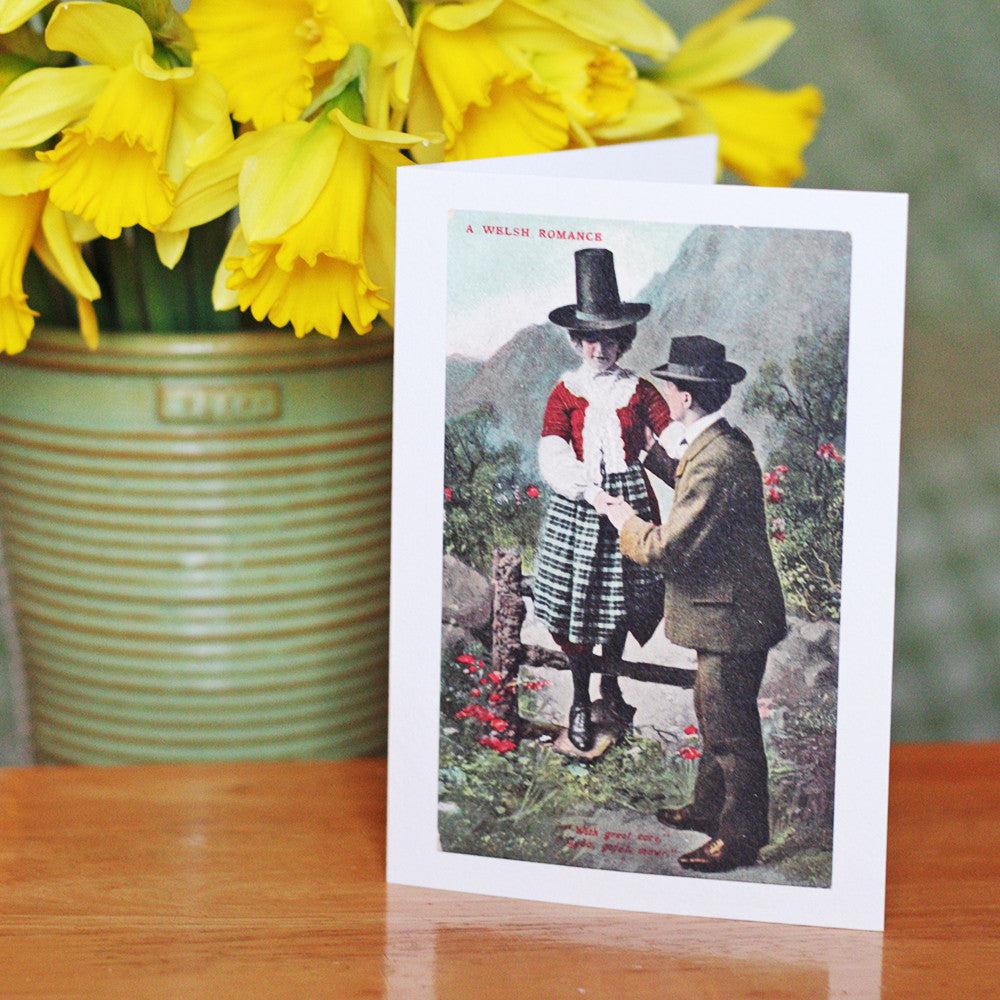 Card - Vintage - Welsh Lady - A Welsh Romance