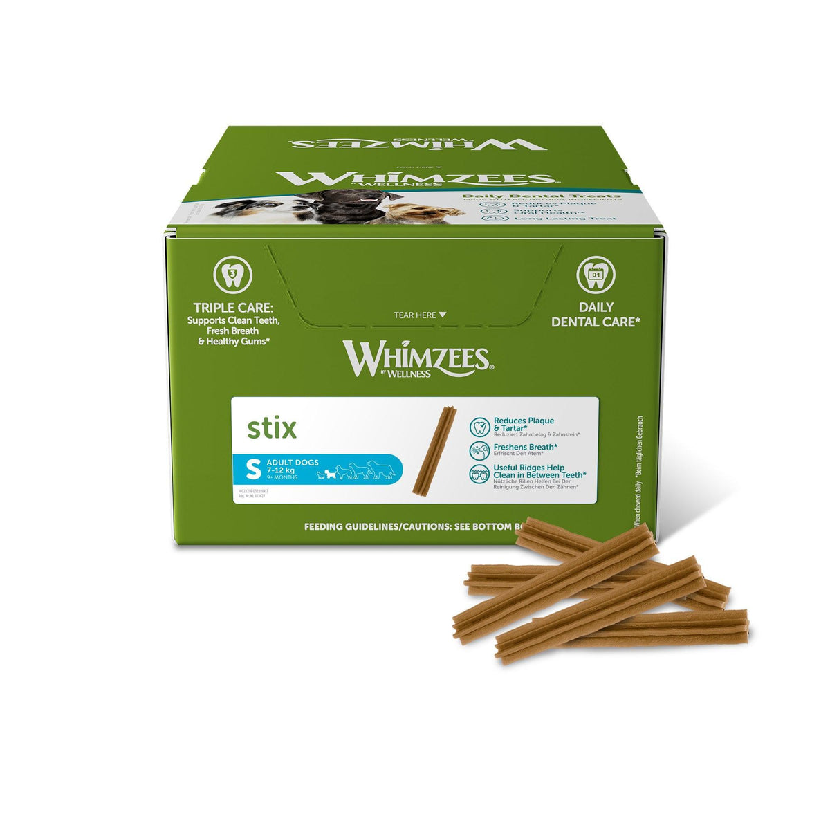 Whimzees Stix Box Small 150x120mm - Case of 150