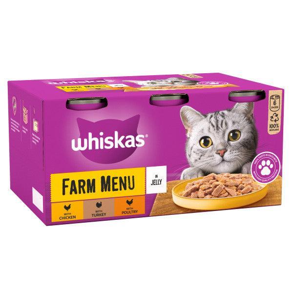 Whiskas 1+ Adult Farm Menu in Jelly Tins 6 x 400g - Case of 4