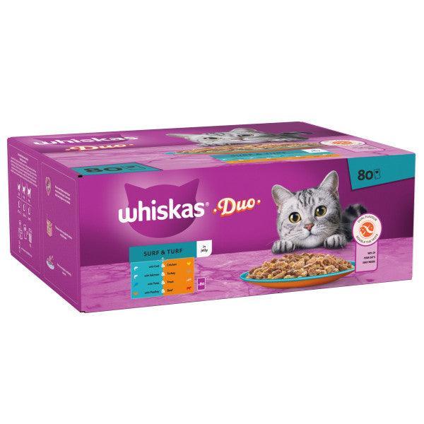 Whiskas Adult 1+ Duo Surf and Turf in Jelly 80 x 85g - Case of 80