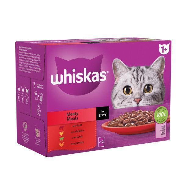 Whiskas Adult 1+ Meaty Meals in Gravy Pouches 12 x 85g - Case of 4