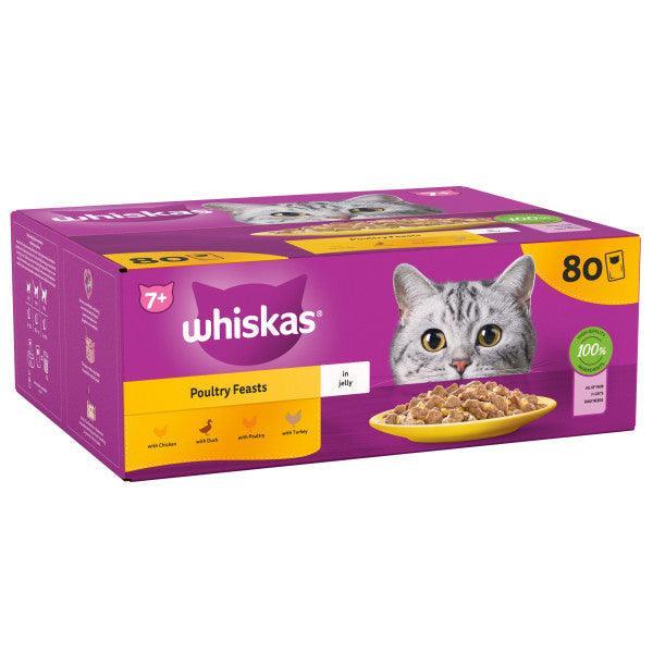 Whiskas Senior 7+ Poultry Feasts in Jelly 80 x 85g - Case of 80