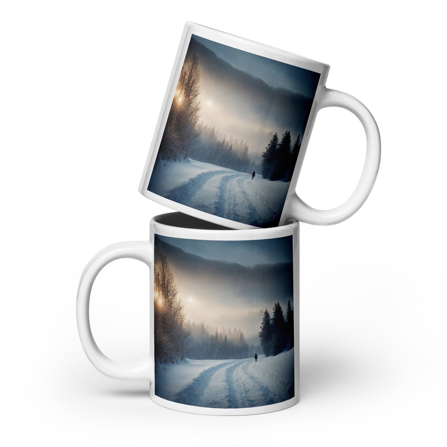 White glossy mug