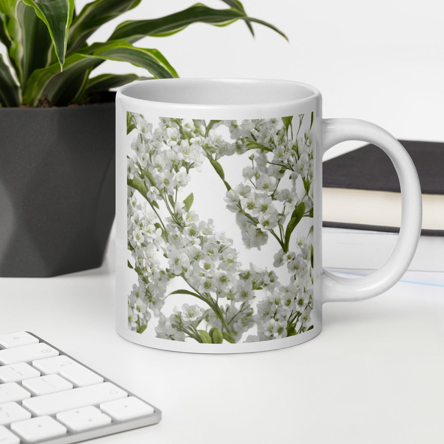 White glossy mug