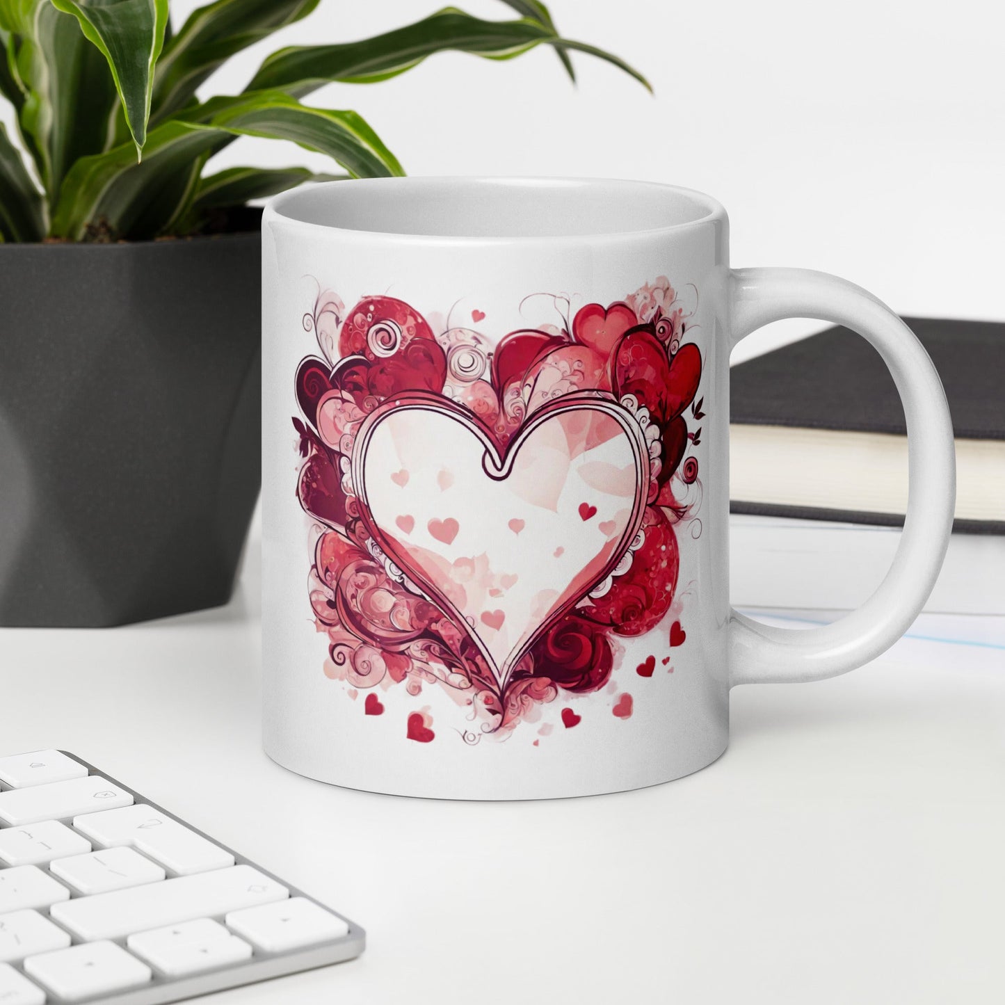 Abstract White Mug — Unique AI Designed Gift