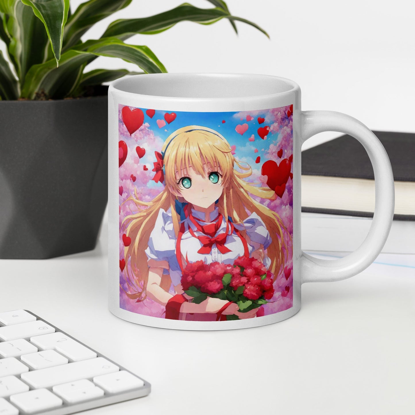 White glossy mug